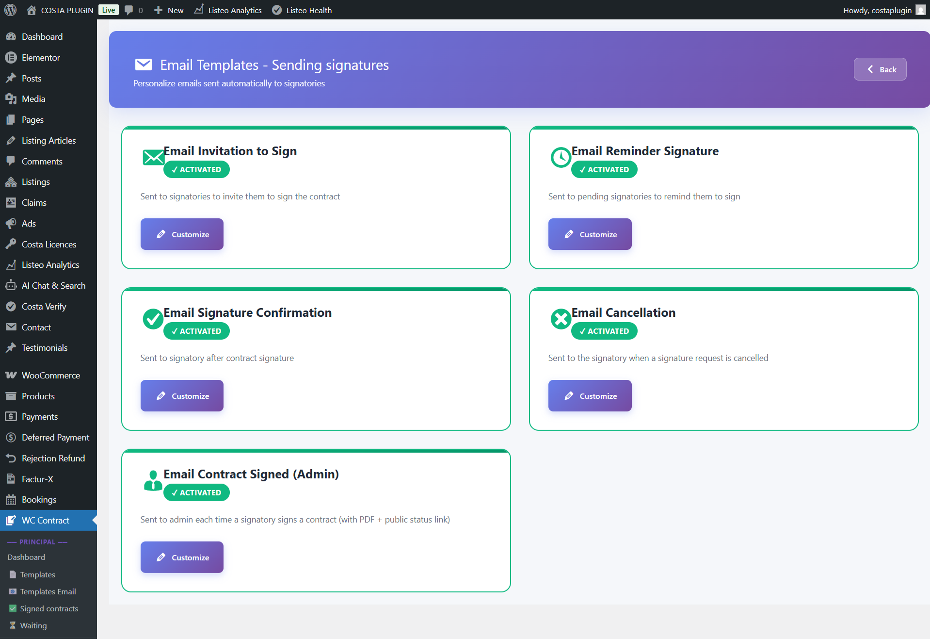 Signature Module Signature Send Module - Costa Plugin